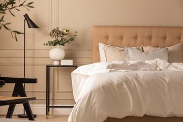 Sengepakke Nayaka 90x200 Lateksmadrass - Knappet gavl Beige - Møbler - Senger - Kontinentalsenger