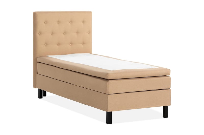 Sengepakke Nayaka 90x200 Lateksmadrass - Knappet gavl Beige - Møbler - Senger - Kontinentalsenger
