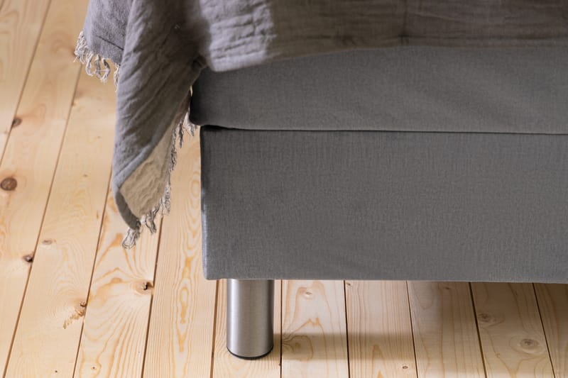 Sengepakke Rebeca 90x200 cm Knapp Gavel - Lysegrå | Fløyel - Møbler - Senger - Kontinentalsenger