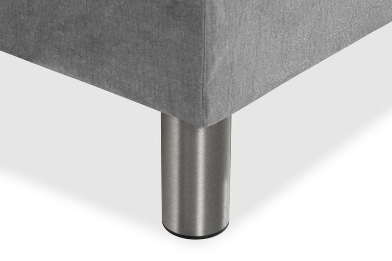 Sengepakke Rebeca 90x200 cm Knapp Gavel - Lysegrå | Fløyel - Møbler - Senger - Kontinentalsenger