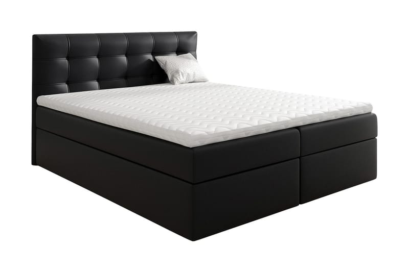 Skaftå kontinentalseng 160x200 - Svart / Hvit - Møbler - Senger - Kontinentalsenger