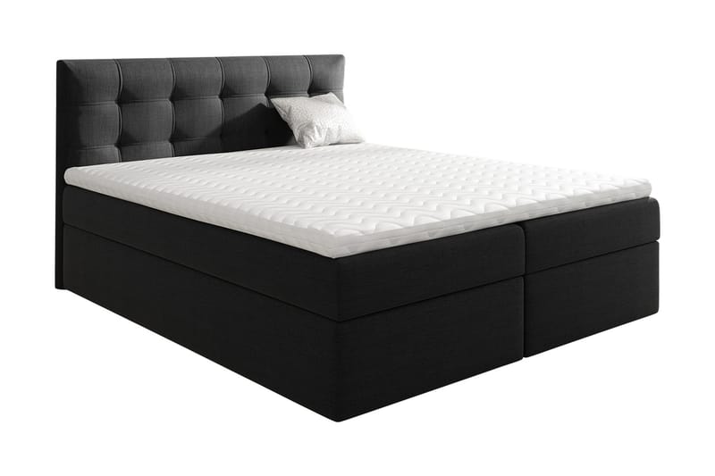 Skaftå kontinentalseng 200x200, Svart / Hvit