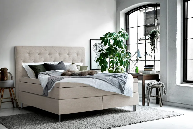 Smögen Komplett Sängpaket 160x200 - Beige - Møbler - Senger - Kontinentalsenger
