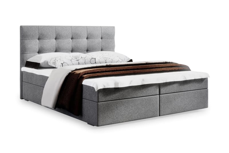 Stephanie Sengepakke 180x200 Rutemønstret Gavl - Grå - Møbler - Senger - Kontinentalsenger