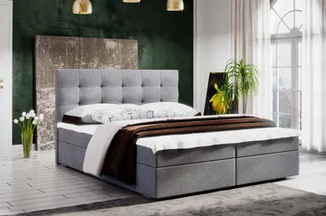 Stephanie Sengepakke 180x200 Rutemønstret Gavl - Grå - Møbler - Senger - Kontinentalsenger