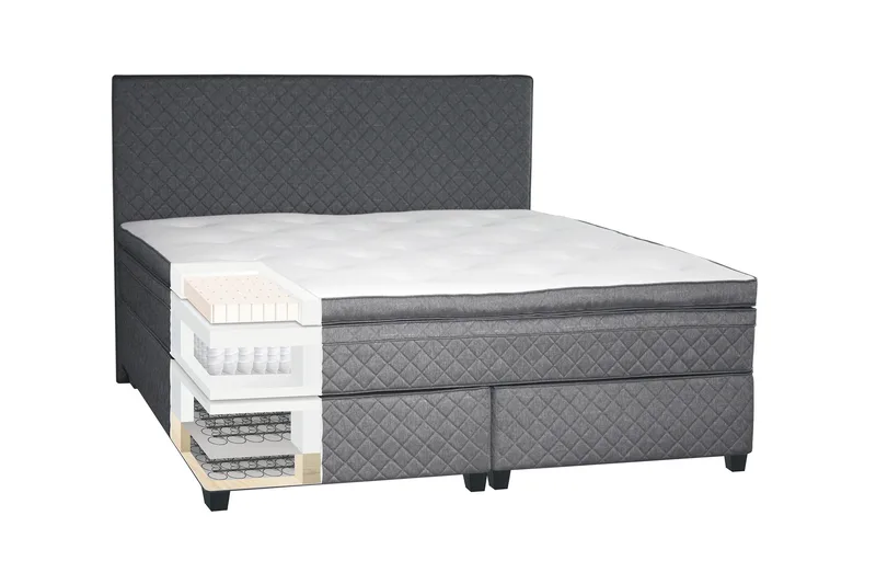 Sundborn Kontinentalseng 160x200 Grå, Memory