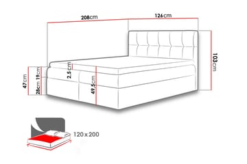 Kramvik kontinentalseng 120x200 - Beige - Møbler - Senger - Kontinentalsenger
