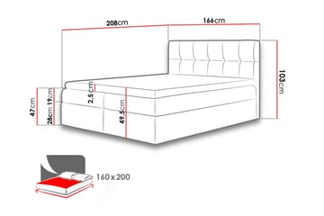 Kramvik kontinentalseng 160x200 - Beige - Møbler - Senger - Kontinentalsenger