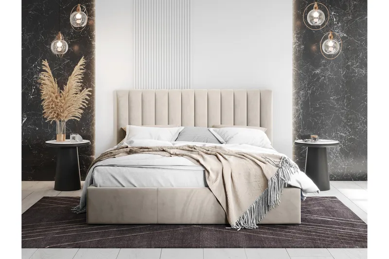 Laargard / Cosmo Sengeramme 120x200 cm - Beige - Møbler - Senger - Senger med oppbevaring