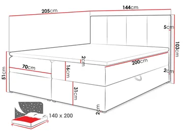 Laggano sengepakke kontinentalseng 140x200 cm - lysegrå - Møbler - Senger - Kontinentalsenger