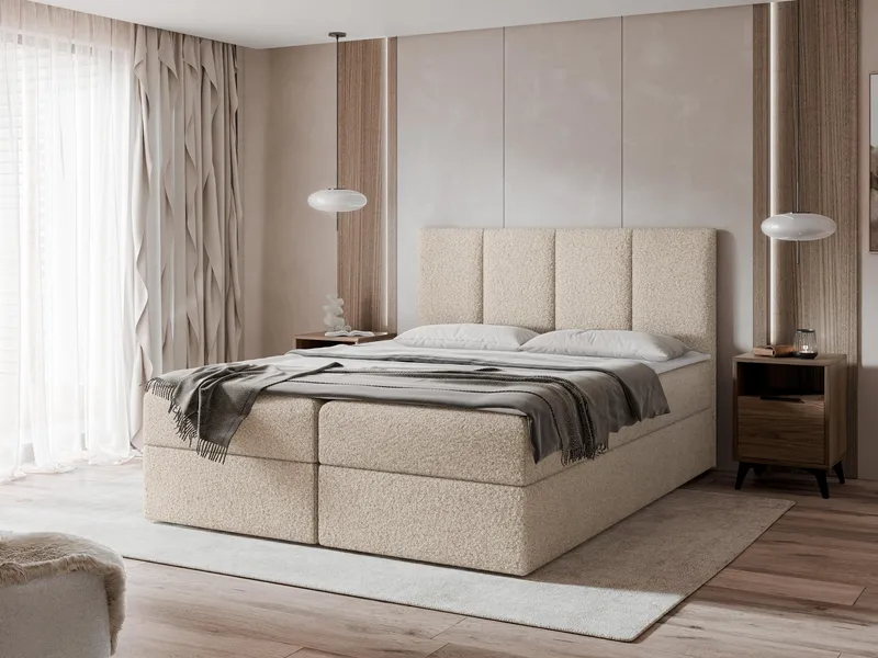 Laggano sengepakke kontinentalseng 160x200 cm - lys beige - Møbler - Senger - Kontinentalsenger