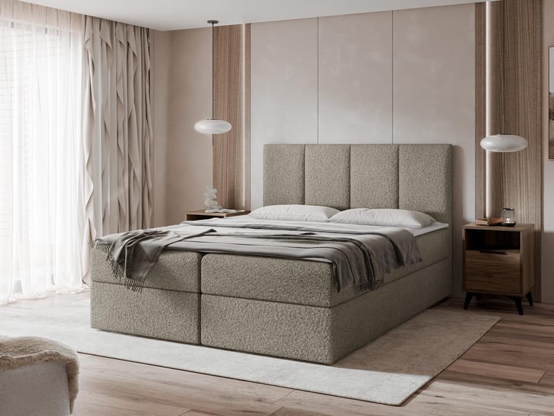 Laggano sengepakke kontinentalseng 180x200 cm - taupe - Møbler - Senger - Kontinentalsenger