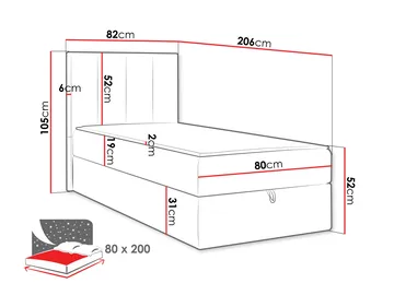 Laggano sengepakke kontinentalseng 80x200 cm - Lambi 08 lys beige - Møbler - Senger - Kontinentalsenger