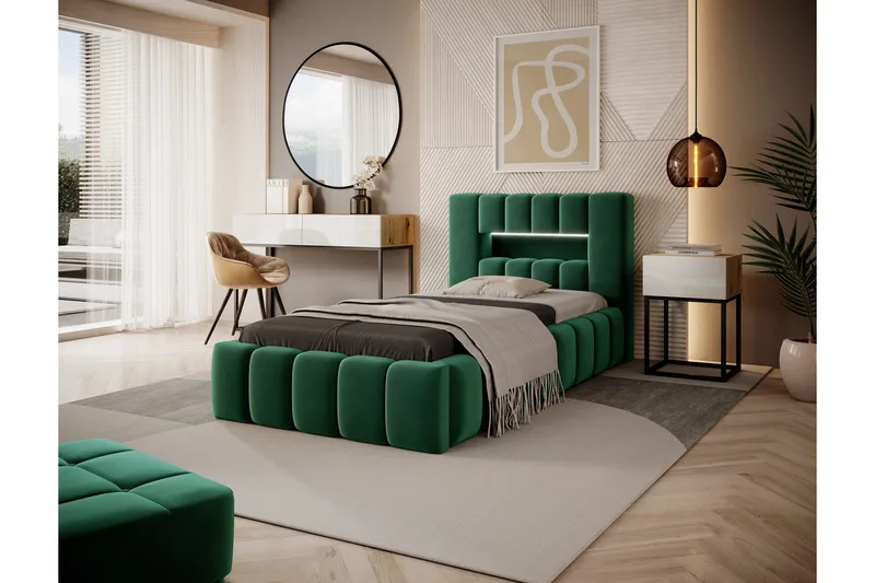 Lamica Sengeramme 90x200 cm, Mørkegrønn