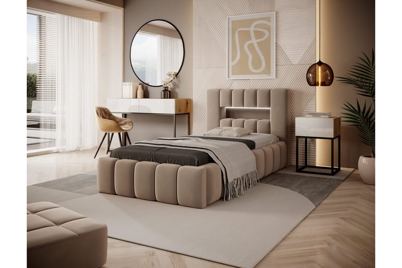 Lamica Sengramme 90x200 cm, Mørk brun