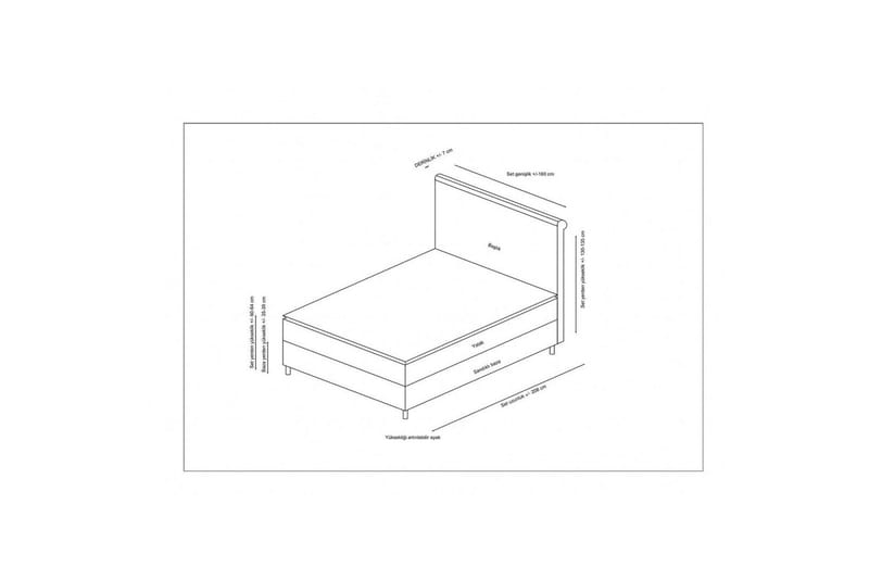 Lamoon Komplett Sengepakke 120x200 cm - Antrasitt - Møbler - Senger - Komplett sengepakke
