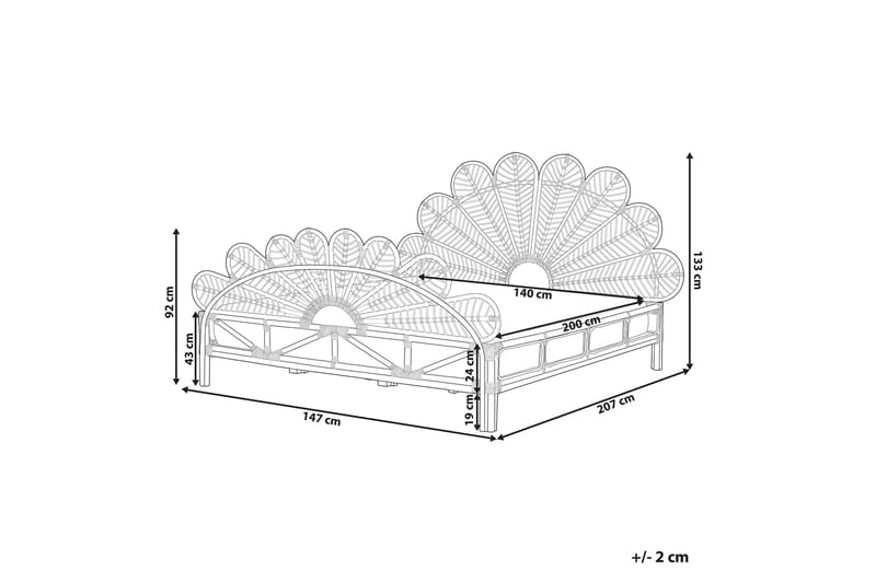 Lorentine Sengramme 140x200 cm - Lyst tre - Møbler - Senger - Sengeramme & sengestamme