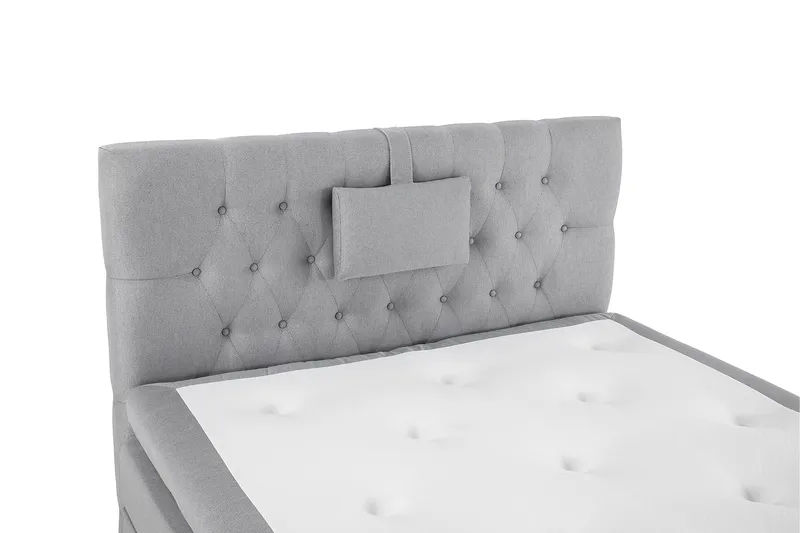 Lucky Komplett Sengepakke 120x200 Polyeter Diamant Sengegavl - Nakkepute Liten Mellomgrå - Møbler - Senger - Kontinentalsenger