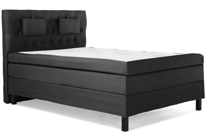 Lucky Komplett Sengepakke 140x200 Polyeter Diamant Sengegavl - Nakkepute Liten Svart/Grå - Møbler - Senger - Kontinentalsenger