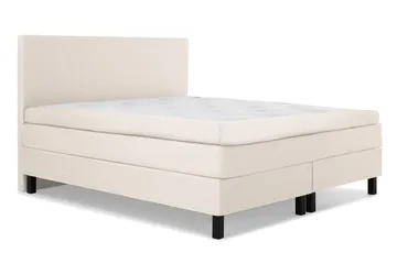 Lucky Komplett Sengepakke 160x200 Lateks Glatt Sengegavl - Beige - Møbler - Senger - Kontinentalsenger