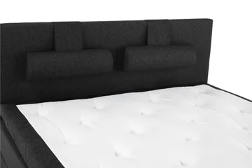 Lucky Komplett Sengepakke 160x200 Lateks Glatt Sengegavl - Nakkepute Stor Svart/Grå/PU - Møbler - Senger - Kontinentalsenger