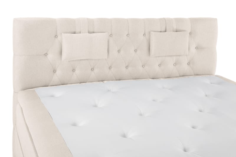 Lucky Komplett Sengepakke 160x200 Memory Diamant Sengegavl - Nakkepute Liten Beige - Møbler - Senger - Kontinentalsenger