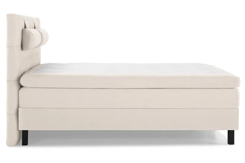 Lucky Komplett Sengepakke 160x200 Polyeter Diamant Sengegavl - Nakkepute Stor Beige - Møbler - Senger - Kontinentalsenger