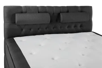 Lucky Komplett Sengepakke 160x200 Polyeter Diamant Sengegavl - Nakkepute Stor Svart/Grå - Møbler - Senger - Kontinentalsenger