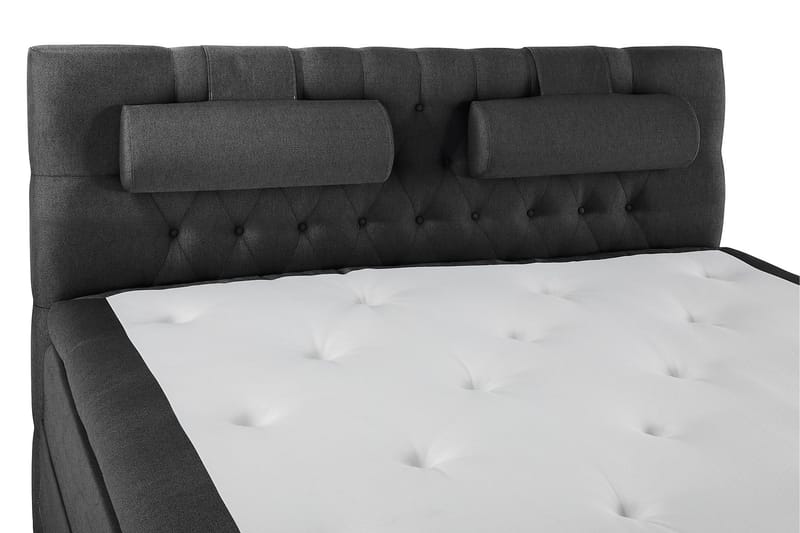 Lucky Komplett Sengepakke 160x200 Polyeter Diamant Sengegavl - Nakkepute Stor Svart/Grå - Møbler - Senger - Kontinentalsenger