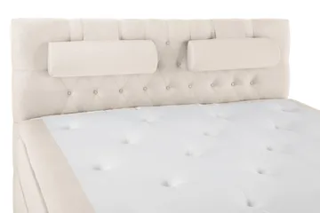 Lucky Komplett Sengepakke 160x200 Polyeter Diamant Sengegavl - Nakkepute Stor Beige - Møbler - Senger - Kontinentalsenger