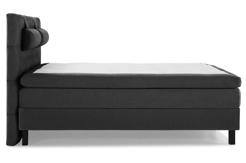 Lucky Komplett Sengepakke 160x200 Polyeter Diamant Sengegavl - Nakkepute Stor Svart/Grå - Møbler - Senger - Kontinentalsenger