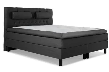 Lucky Komplett Sengepakke 160x200 Polyeter Diamant Sengegavl - Nakkepute Stor Svart/Grå - Møbler - Senger - Kontinentalsenger