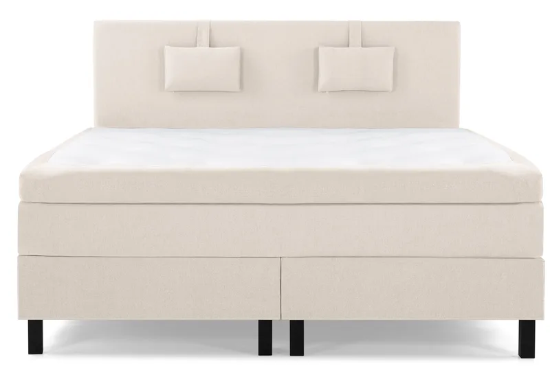 Lucky Komplett Sengepakke 180x200 Lateks Glatt Sengegavl, Nakkepute Liten Beige
