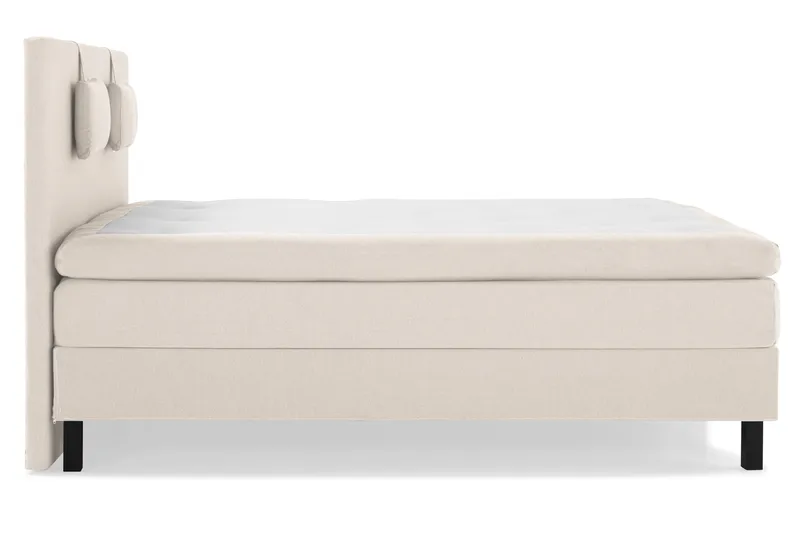 Lucky Komplett Sengepakke 180x200 Lateks Glatt Sengegavl - Nakkepute Liten Beige - Møbler - Senger - Kontinentalsenger