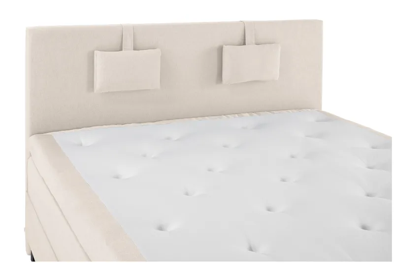 Lucky Komplett Sengepakke 180x200 Lateks Glatt Sengegavl - Nakkepute Liten Beige - Møbler - Senger - Kontinentalsenger