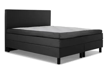 Lucky Komplett Sengepakke 180x200 Lateks Glatt Sengegavl - Svart/Grå - Møbler - Senger - Kontinentalsenger