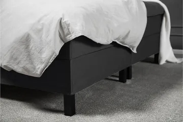 Lucky Komplett Sengepakke 180x200 Lateks Glatt Sengegavl - Svart/Grå - Møbler - Senger - Kontinentalsenger