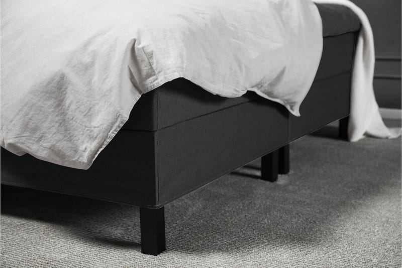 Lucky Komplett Sengepakke 180x200 Lateks Glatt Sengegavl - Svart/Grå - Møbler - Senger - Kontinentalsenger