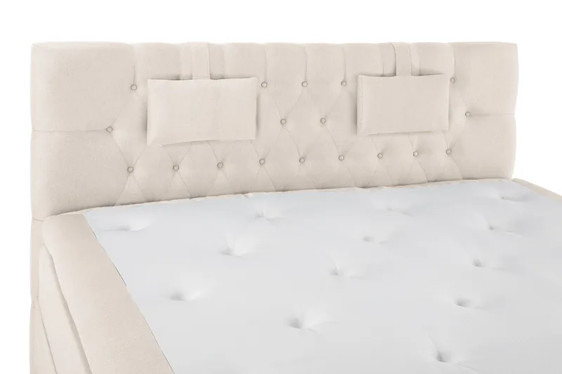 Lucky Komplett Sengepakke 180x200 Memory Diamant Sengegavl - Nakkepute Liten Beige - Møbler - Senger - Kontinentalsenger