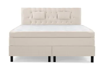 Lucky Komplett Sengepakke 180x200 Memory Diamant Sengegavl - Nakkepute Liten Beige - Møbler - Senger - Kontinentalsenger