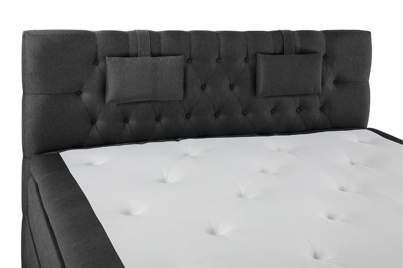 Lucky Komplett Sengepakke 180x200 Memory Diamant Sengegavl - Nakkepute Liten Svart/Grå - Møbler - Senger - Kontinentalsenger