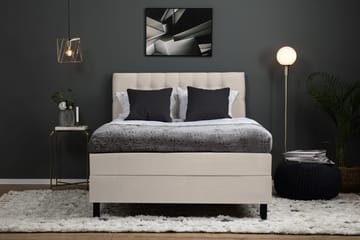 Lucky Komplett Sengpakke 120x200 cm Skummadrass Diamant Gavl - Beige - Møbler - Senger - Kontinentalsenger