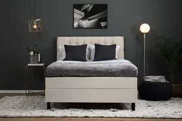 Lucky Komplett Sengpakke 140x200 cm Memory Diamant Sengegavl - Beige - Møbler - Senger - Kontinentalsenger