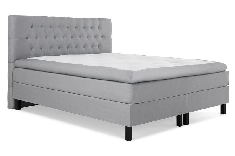 Lucky Komplett Sengpakke 180x200 cm Memory Diamant Sengegavl - Mellangrå - Møbler - Senger - Kontinentalsenger