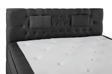 Lucky Komplett Sengpakke Kontinentalseng med Sengegavl 180x200 cm - Svart / Grå - Møbler - Senger - Kontinentalsenger
