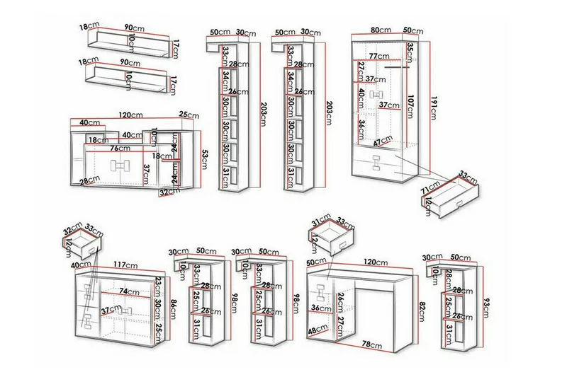 Brown - Møbler - Senger - Møbelsett til soverom