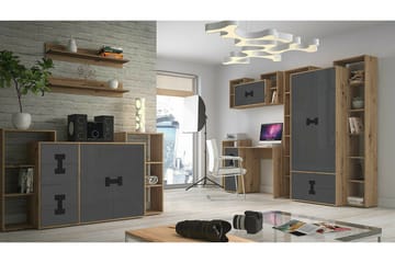 Castlebay Möbelset För Sovrum Grey High Gloss - Møbler - Senger - Møbelsett til soverom