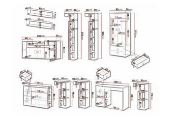 Castlebay Möbelset För Sovrum White - Møbler - Senger - Møbelsett til soverom
