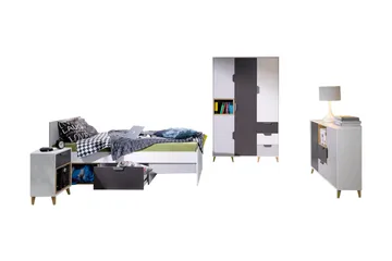 Sayuki Møbelsett Til Soverom - Hvit/Grå - Møbler - Senger - Møbelsett til soverom