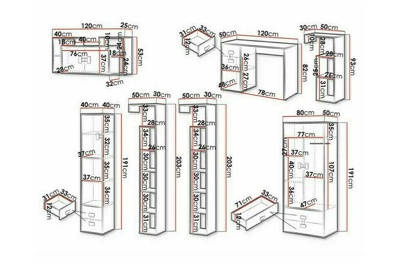 White - Møbler - Senger - Møbelsett til soverom